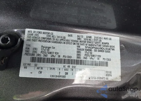2013 Ford C-Max Hybrid Se from USA, damaged, VIN 1FADP5AU9DL534796
